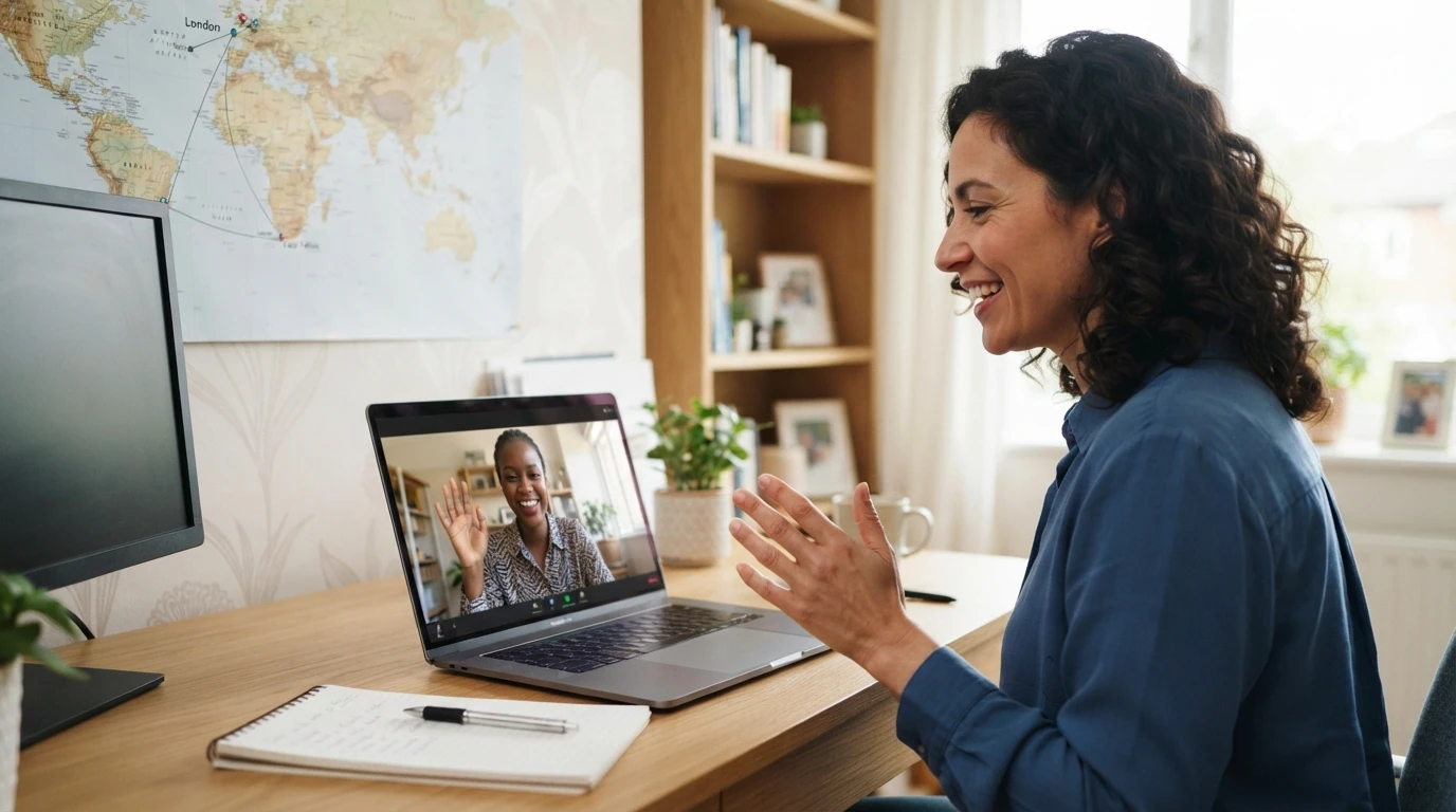 UK manager warmly welcomes South African employee on video call