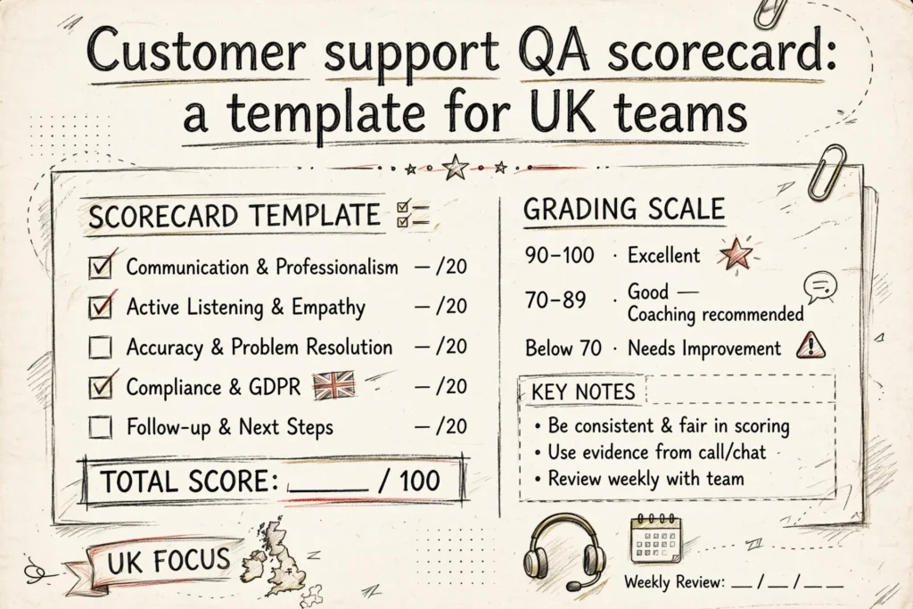 Customer support QA scorecard: a template for UK teams
