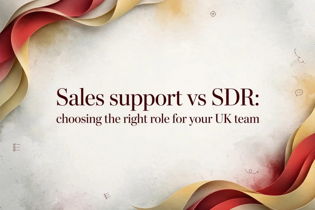 Sales support vs SDR: choosing the right role for your UK team